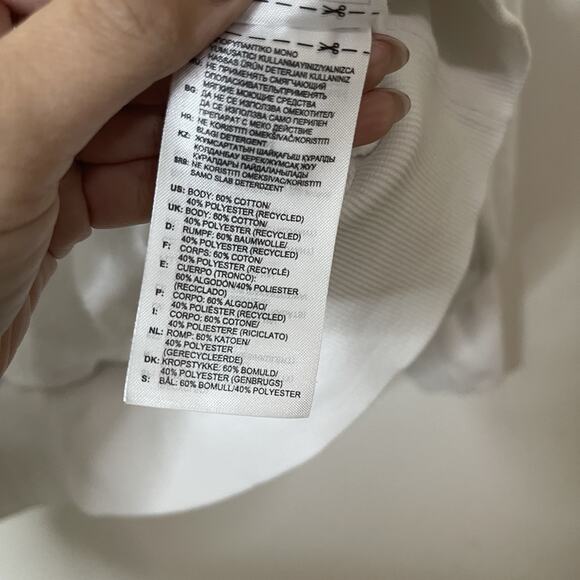 Adidas high neck white logo long sleeve shirt size medium - Picture 4 of 5